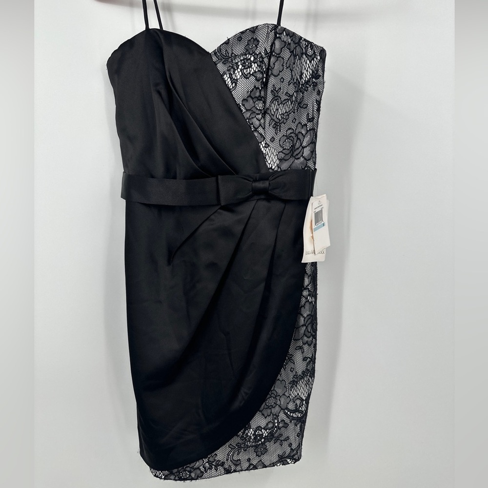 Jessica McClintock Gunne Sax Dress Vtg Black Lace Party Prom 5 Deadstock